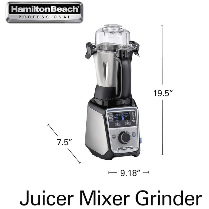 HAMILTON BEACH PROFESSIONAL 58770 2.2 HP 120V Mixer Grinder and Juicer - Refurbished with Home Essentials warranty