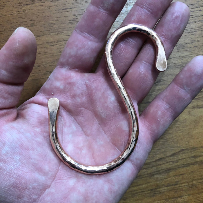 Handcrafted Hammered Copper S Hook - Old West Iron