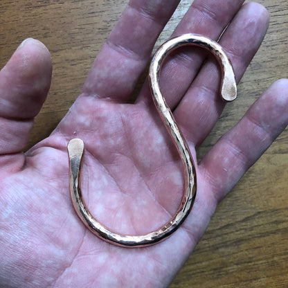 Handcrafted Hammered Copper S Hook - Old West Iron