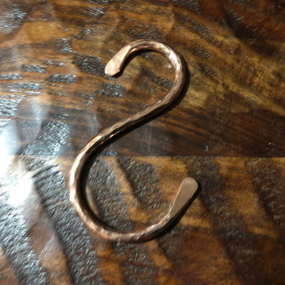 Handcrafted Hammered Copper S Hook - Old West Iron