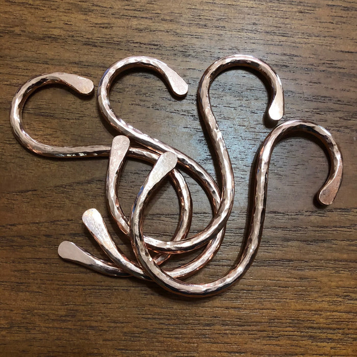 Handcrafted Hammered Copper S Hook - Old West Iron