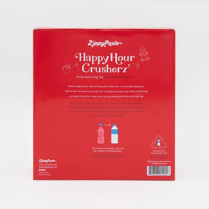 ZippyPaws dog toys Happy Hour Crusherz Christmas Holiday Plush Squeaky Boxed Dog Toy Set - 3 Pk