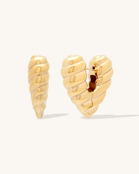 Heart of Gold Hoops