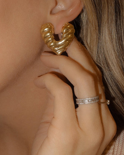 Heart of Gold Hoops