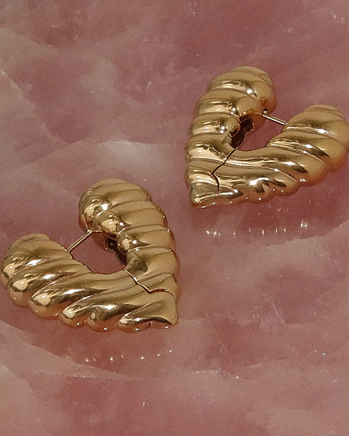 Heart of Gold Hoops