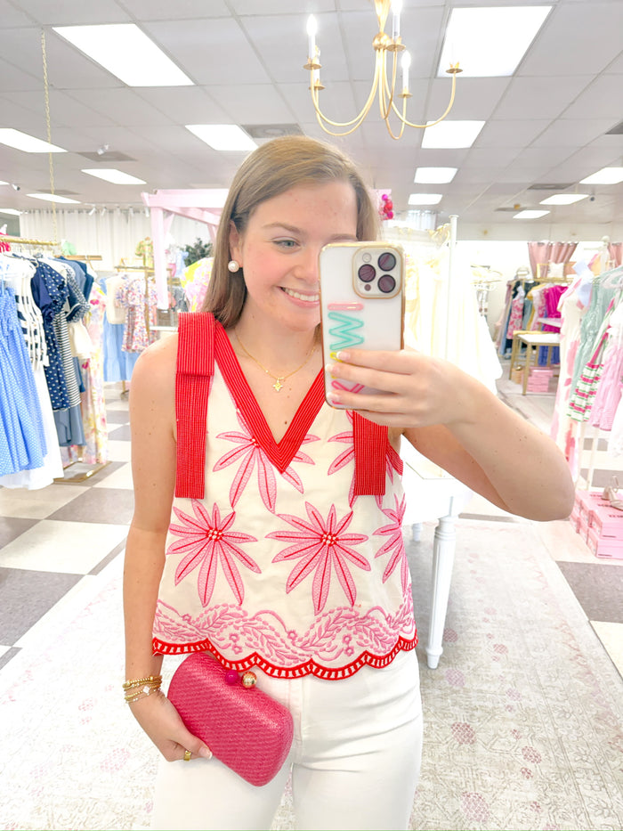 Hibiscus Red/Pink Top