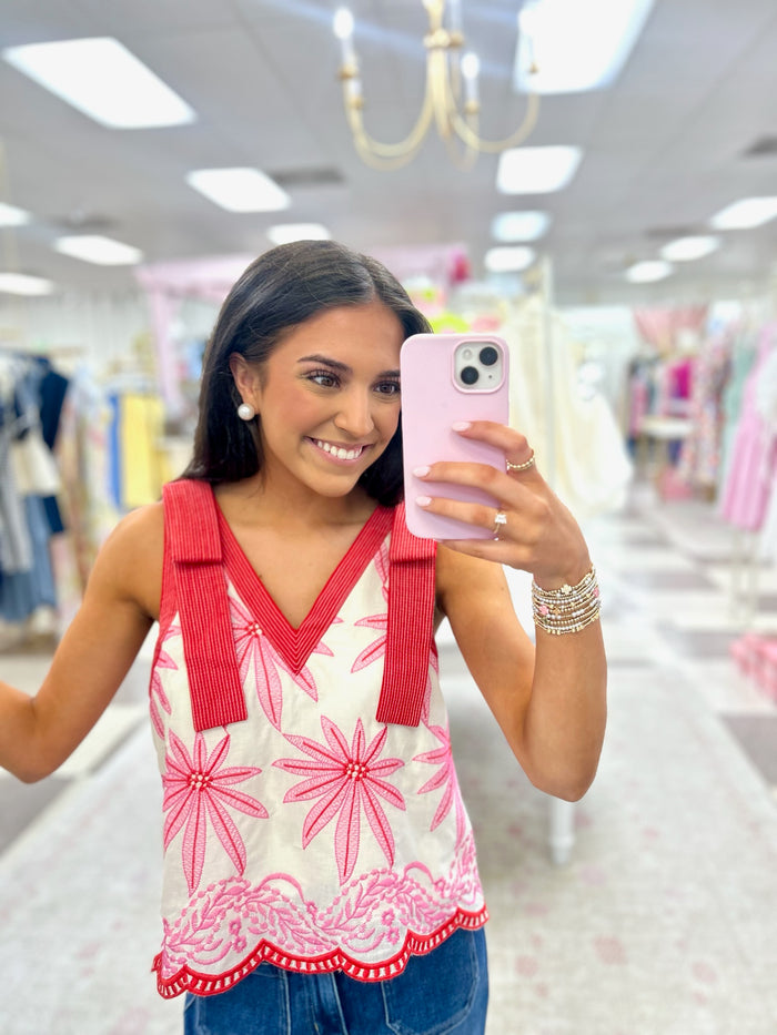Hibiscus Red/Pink Top