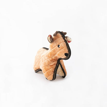 ZippyPaws dog toys Holiday Z-Stitch Grunterz Christmas Reindeer Plush Squeaky Dog Toy
