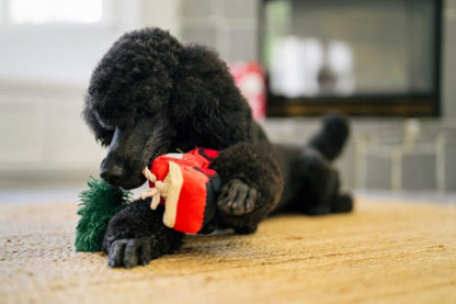 Play Pet Brands dog toys Home for the Holidays Holiday Hauler Christmas Truck Plush Squeak Dog Toy