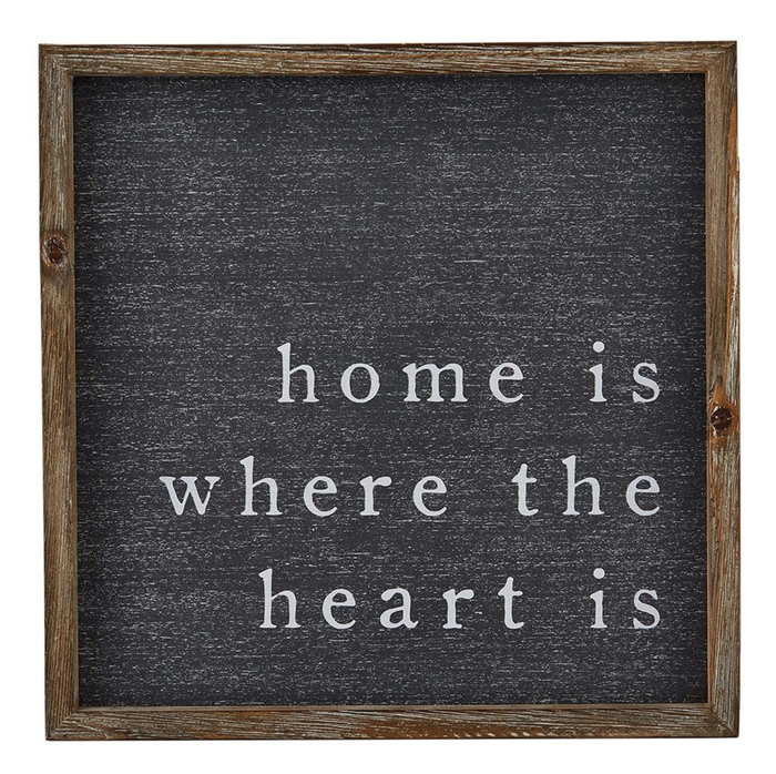 Home Heart Black Plaque