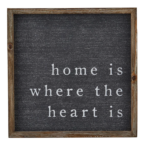 Home Heart Black Plaque