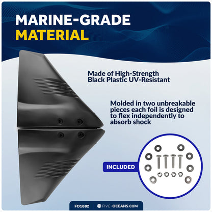 Hydrofoil for Outboard Motors Up to 200HP, Black - FO1882 - Five Oceans