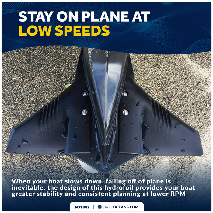 Hydrofoil for Outboard Motors Up to 200HP, Black - FO1882 - Five Oceans
