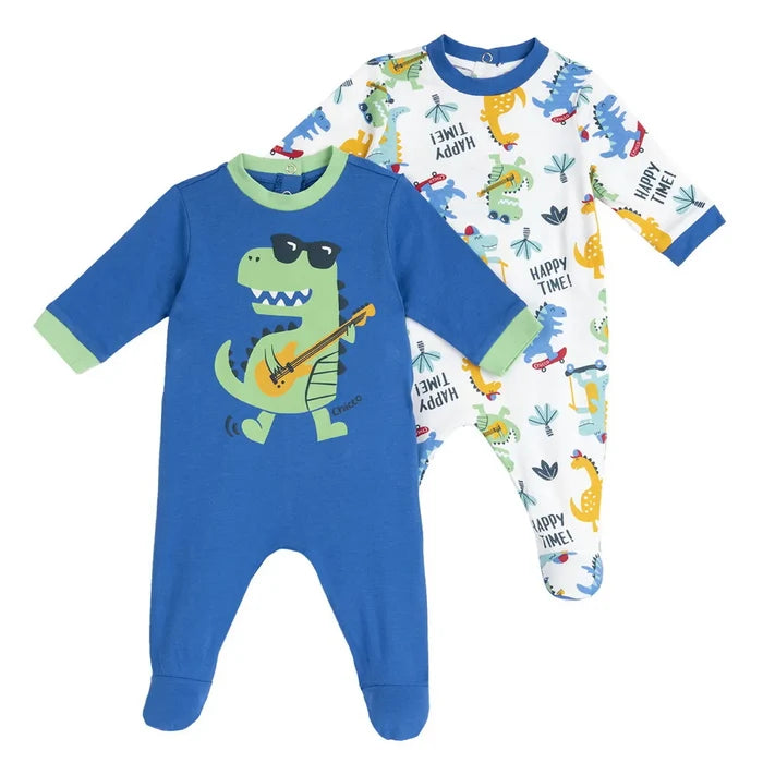 Infants Pack of 2 Printed Cotton Babysuit