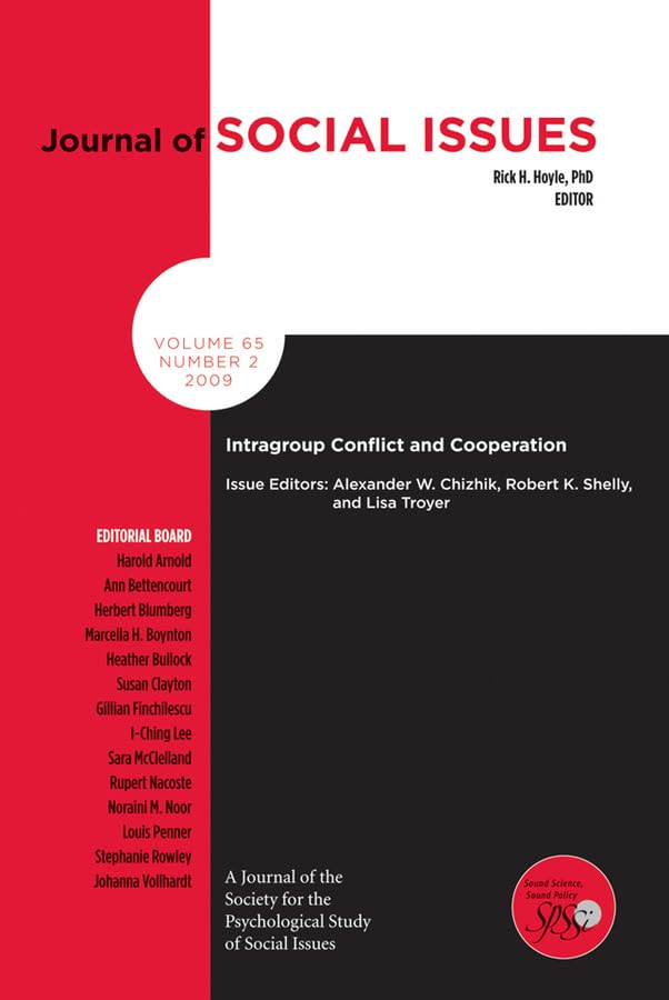 Intragroup Conflict and Cooperation (Journal of Social Issues) Paperback