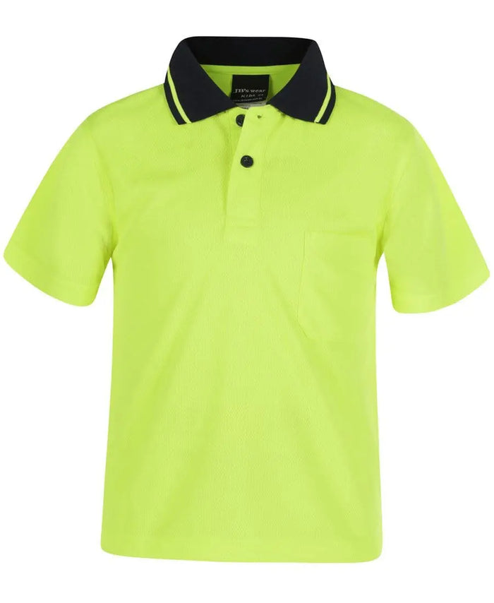 JB'S Wear Kids’ Hi-Vis Non-Cuff Traditional Polo Work Shirt 6HVNC - City Workwear