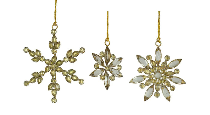 Jeweled Golden Snowflake and Ornament