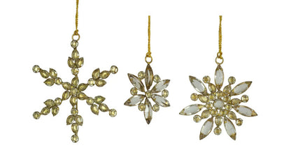 Jeweled Golden Snowflake and Ornament