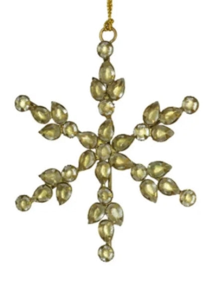 Jeweled Golden Snowflake and Ornament