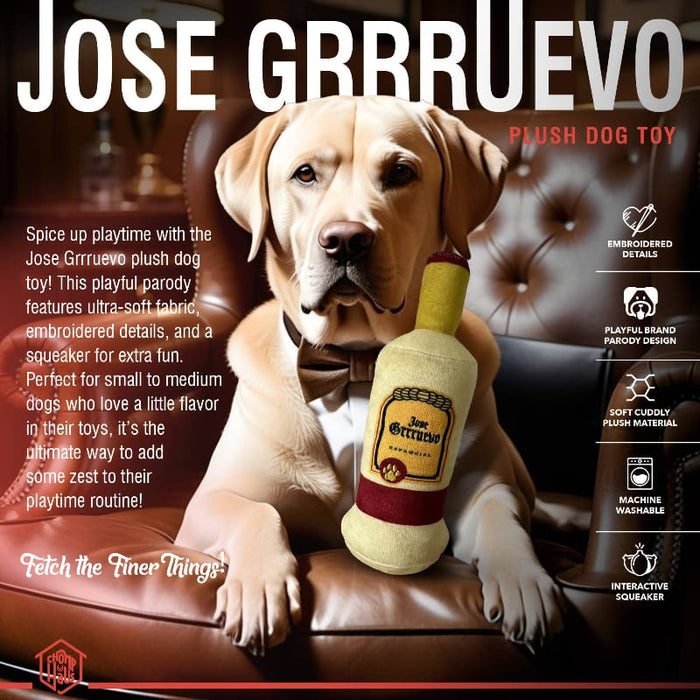 Chomp Haus Dog Toys Jose Grrruevo Plush Bottle Squeaky Dog Toy