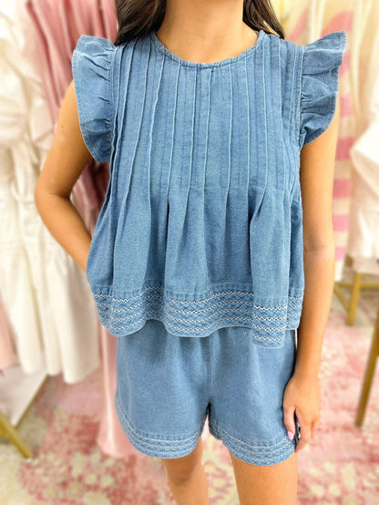 Julie Denim Short Set