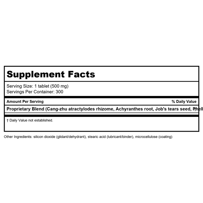 Kan Herb Essentials Four Marvels 300 Tablets - Supplement Facts panel