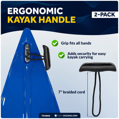Kayak Handles with Cord, Black, 2-Pack - FO4860 - Five Oceans