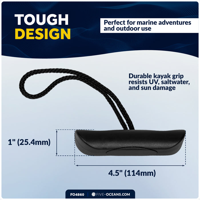 Kayak Handles with Cord, Black, 2-Pack - FO4860 - Five Oceans