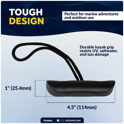 Kayak Handles with Cord, Black, 2-Pack - FO4860 - Five Oceans