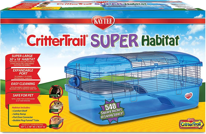 Kaytee 100533441 CritterTrail Super Habitat for Small Animals Blue