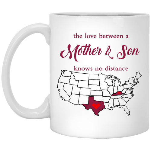 Kentucky Texas Love Between Mother And Son Mug - Mug Teezalo