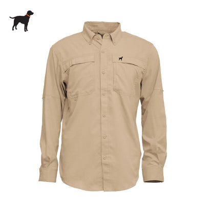 Kevin's Long Sleeve Fishing Shirt-Men's Clothing-Khaki w/ Black Lab-S-Kevin's Fine Outdoor Gear & Apparel