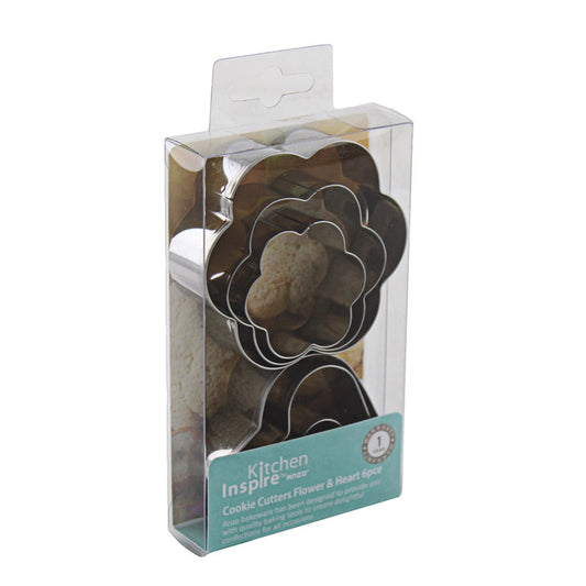 Kitchen Inspire Cookie Cutters Set 6 Piece - Silver