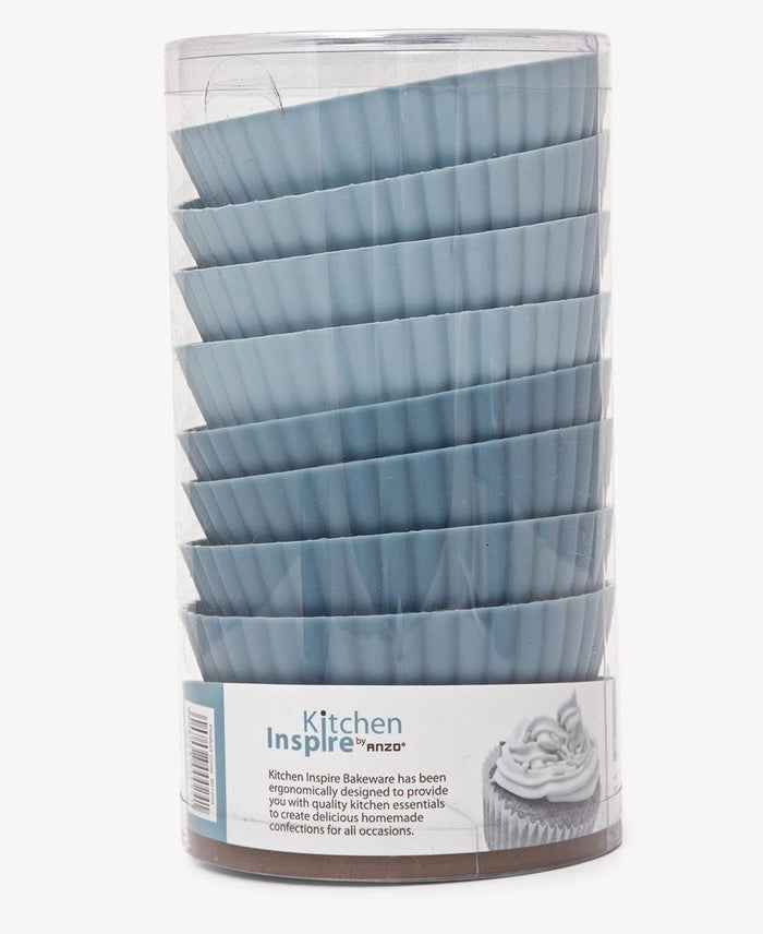 Kitchen Inspire Set of 8 Large Silicone Muffin Moulds - Blue