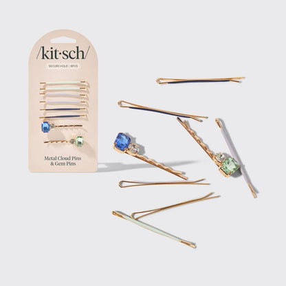 Kitsch Cloud & Gem Bobby Pins 8pc Set - Garden Bouquet