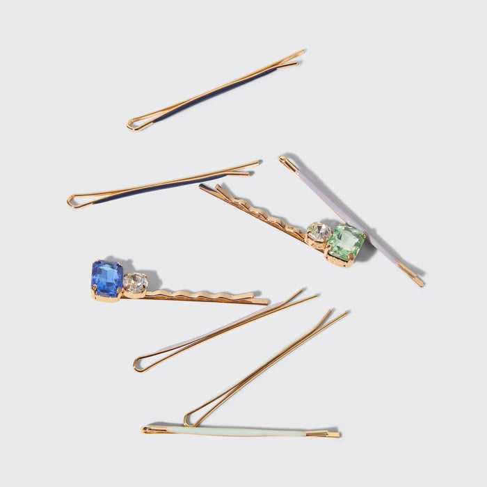 Kitsch Cloud & Gem Bobby Pins 8pc Set - Garden Bouquet