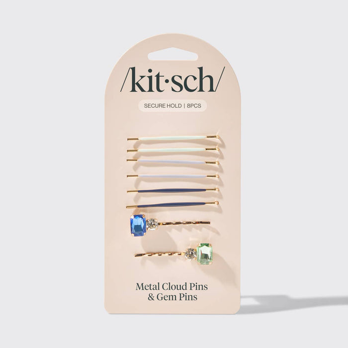 Kitsch Cloud & Gem Bobby Pins 8pc Set - Garden Bouquet