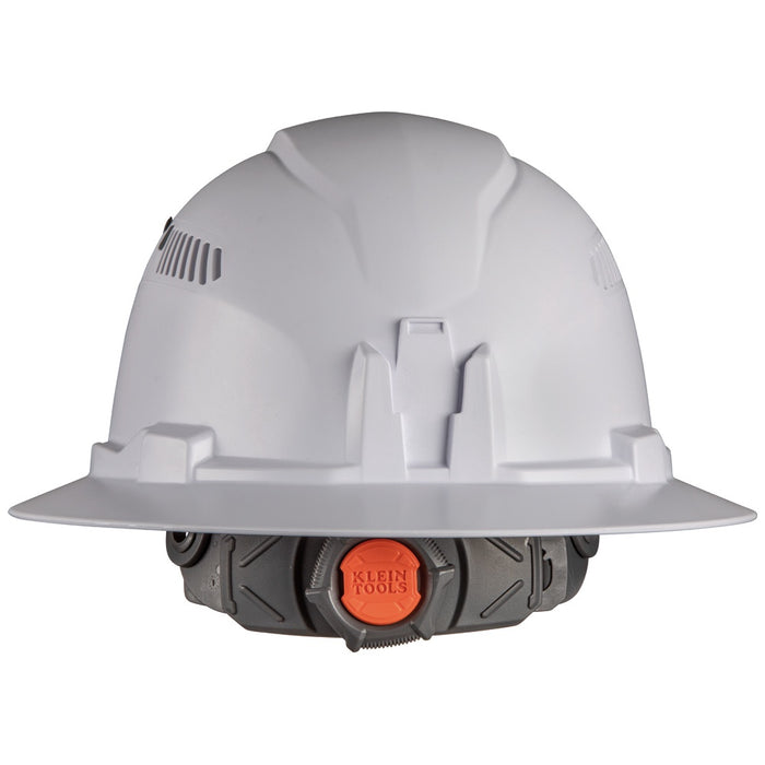 Klein Hard Hat, Vented, Full Brim with Headlamp, White (Discontinued)