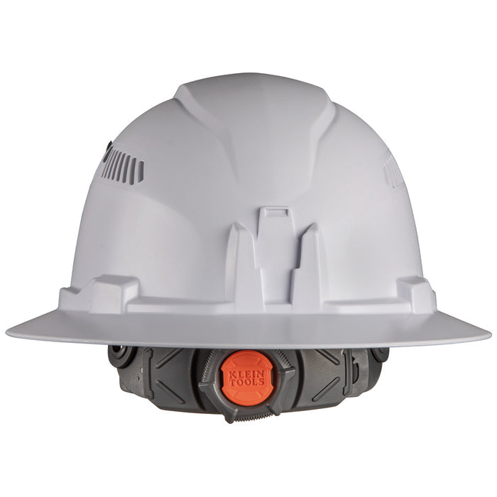 Klein Hard Hat, Vented, Full Brim with Headlamp, White (Discontinued)