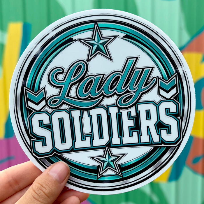 Lady Soldiers Circle Logo 5in Window Decal Sticker
