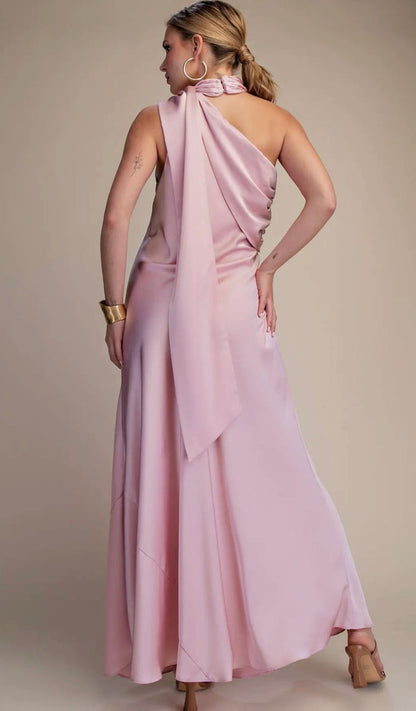 Lala Pink Silk Maxi Dress