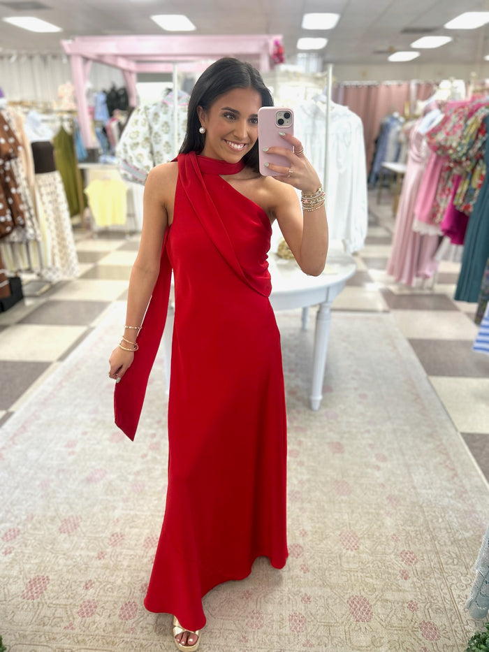 Lala Silk Maxi Dress " RED"