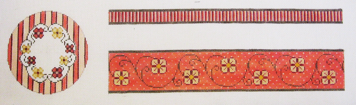 Needlepoint Large Round Floral Box Canvas