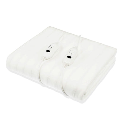 Laura Hill Electric Blanket Queen Size Fitted Underlay Winter Throw - White -Home Living Store - -