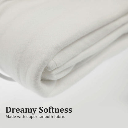 Laura Hill Electric Blanket Queen Size Fitted Underlay Winter Throw - White -Home Living Store - -