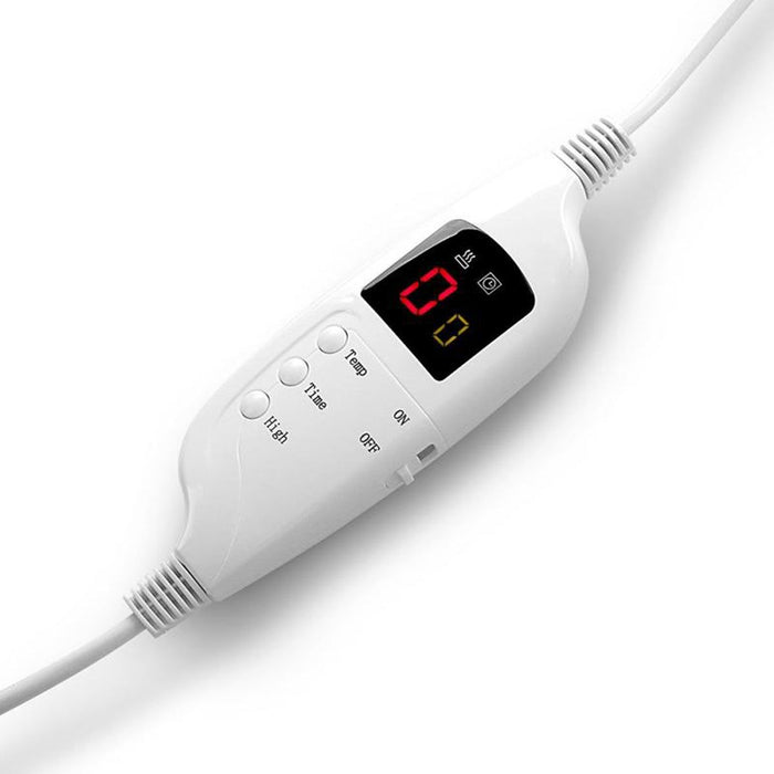 Laura Hill Heated Electric Blanket Throw Rug Coral Warm Fleece Grey -Home Living Store - -