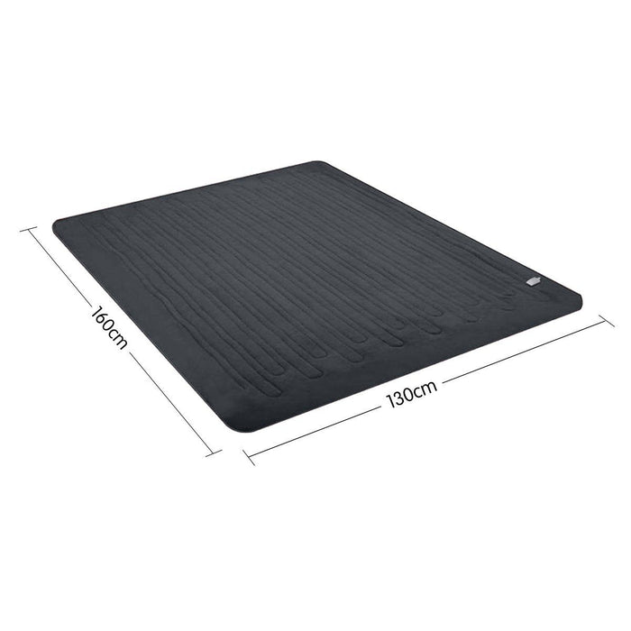 Laura Hill Heated Electric Blanket Throw Rug Coral Warm Fleece Grey -Home Living Store - -