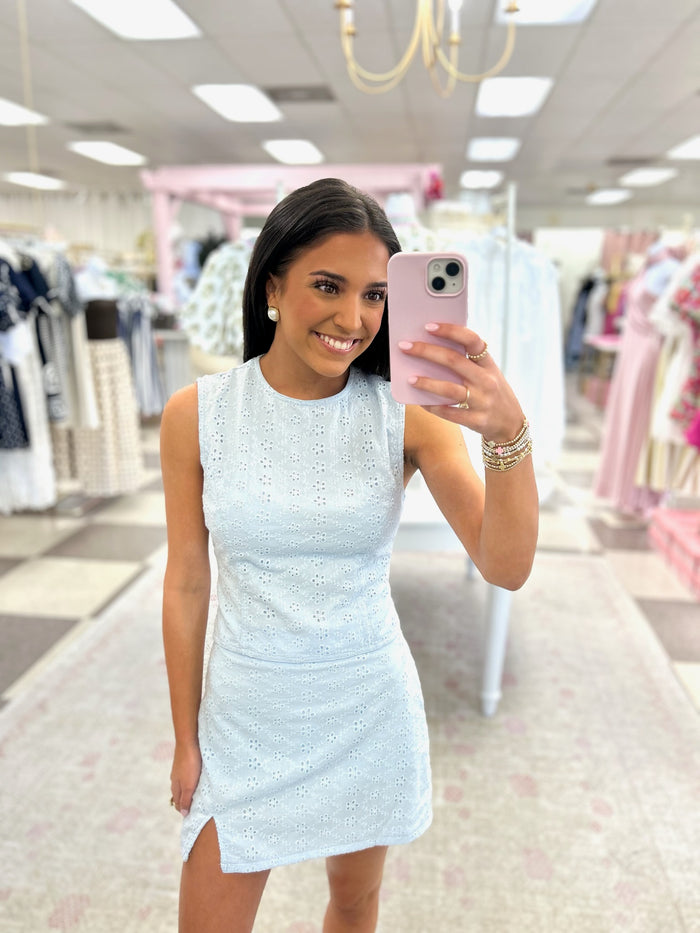 Light Blue Eyelet Set
