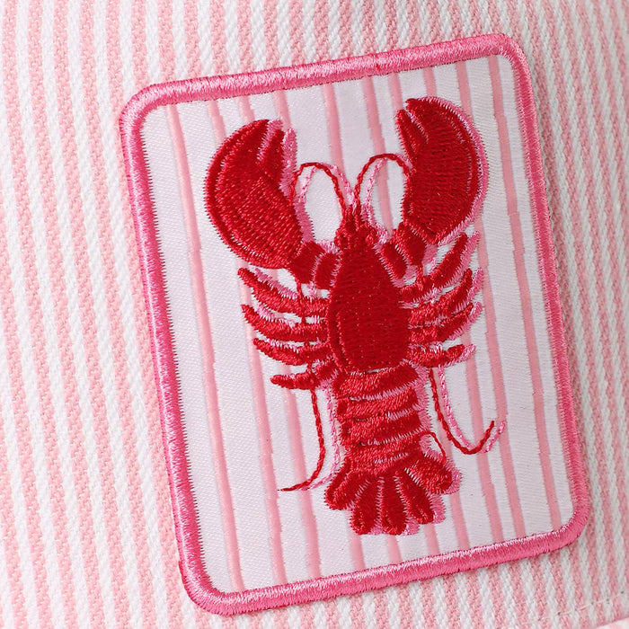 Lobster Embroidered Patch Seersucker Trucker Hat