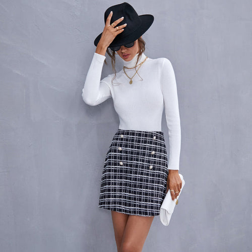 Long Sleeve Slim Fit Skirt
